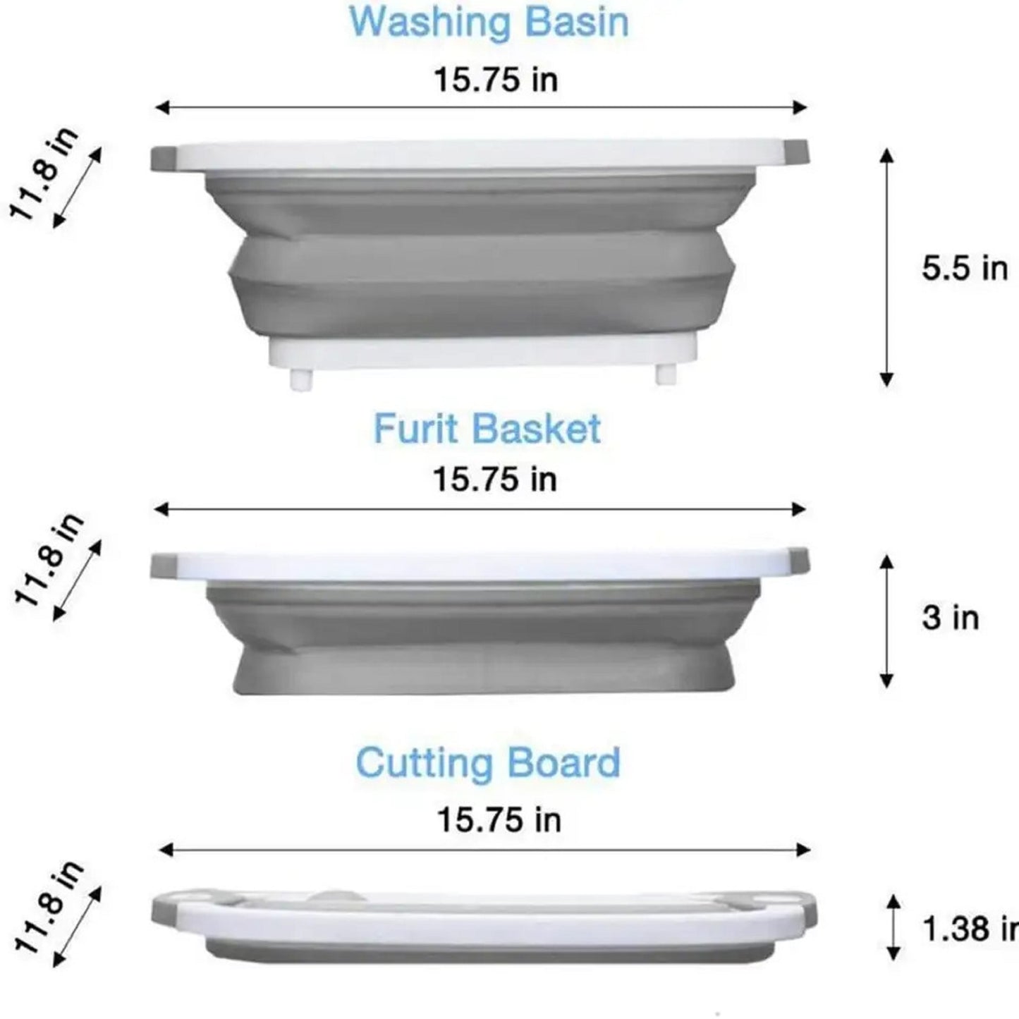 Collapsible Cutting Board with Colander - Ultimate 3-in-1 Kitchen Tool! Slice, Dice, and Wash Veggies Fruits 3 in 1 Multifunction Storage Basket for BBQ