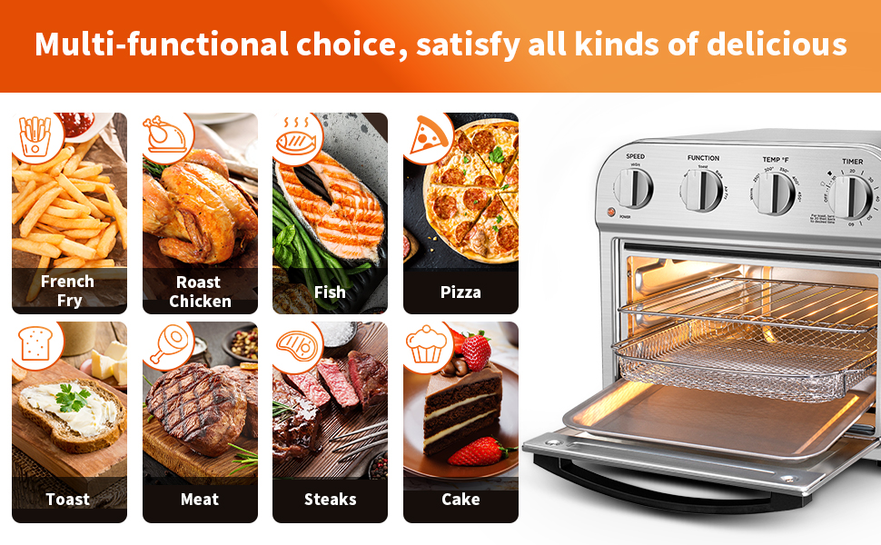 Geek Chef Air Fryer Toaster Oven, 4 Slice Toaster Convection Air Fryer Oven