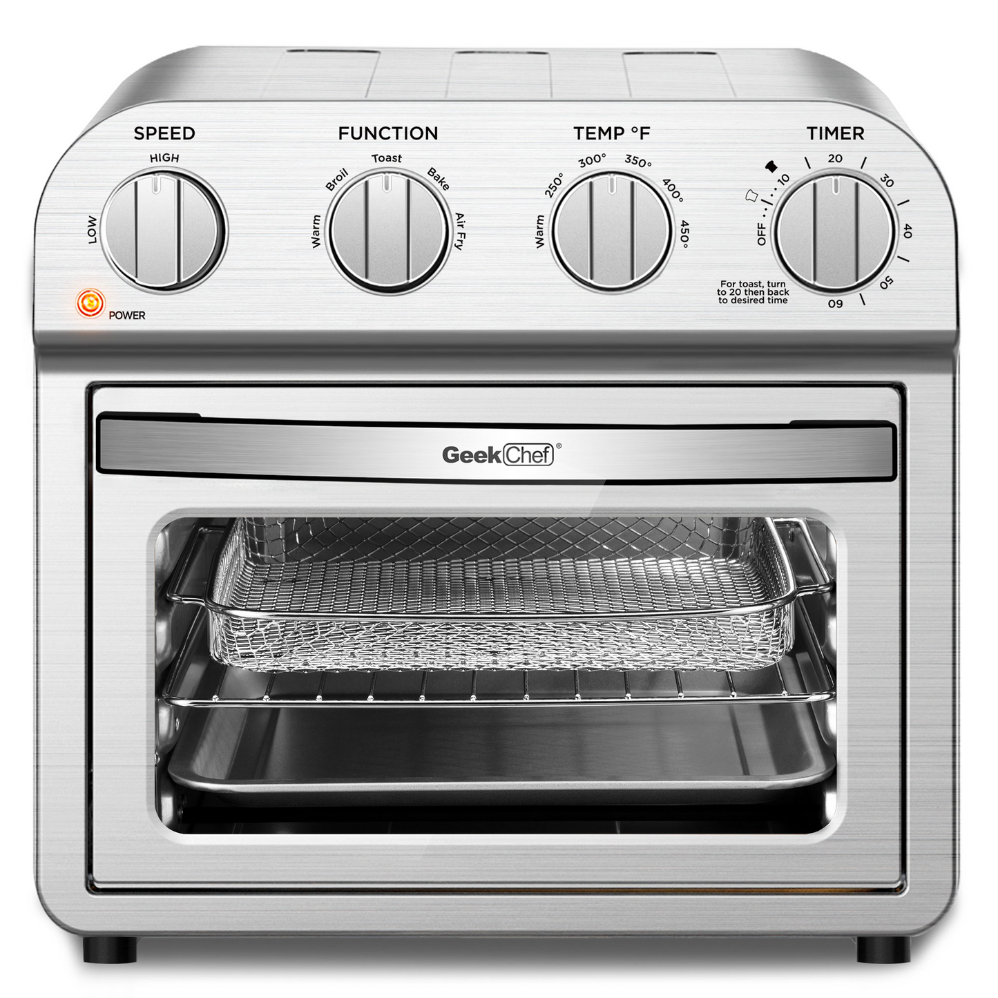 Geek Chef Air Fryer Toaster Oven, 4 Slice Toaster Convection Air Fryer Oven
