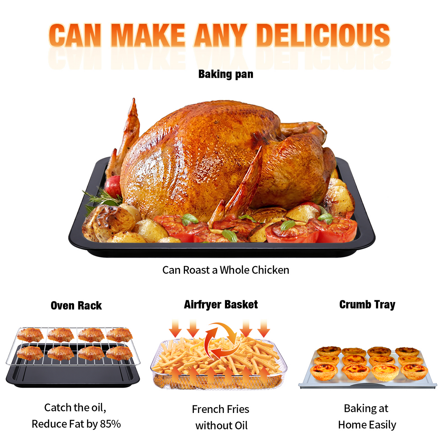 Geek Chef Air Fryer Toaster Oven, 4 Slice Toaster Convection Air Fryer Oven