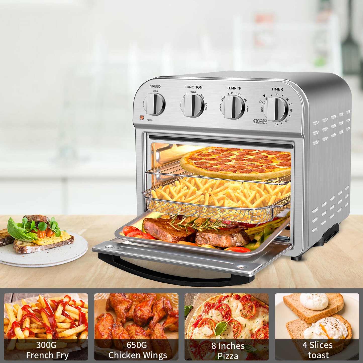 Geek Chef Air Fryer Toaster Oven, 4 Slice Toaster Convection Air Fryer Oven