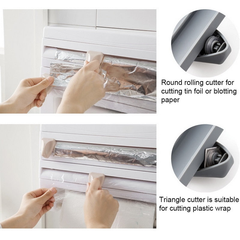 4 In 1 Multifunctional Paper Dispenser Wall Mounted Paper Towl Roll Holder