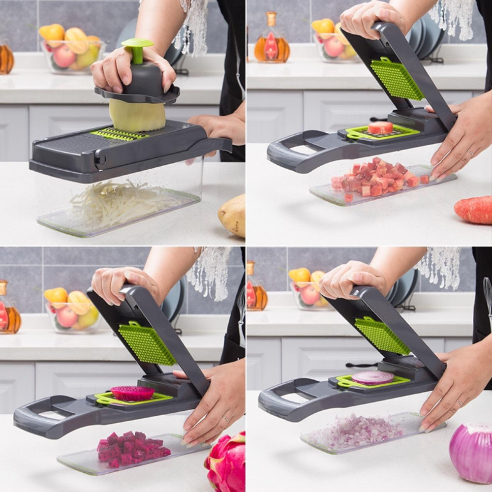 12 in 1 Manual Vegetable Chopper, Vegetable Cutter and Slicer