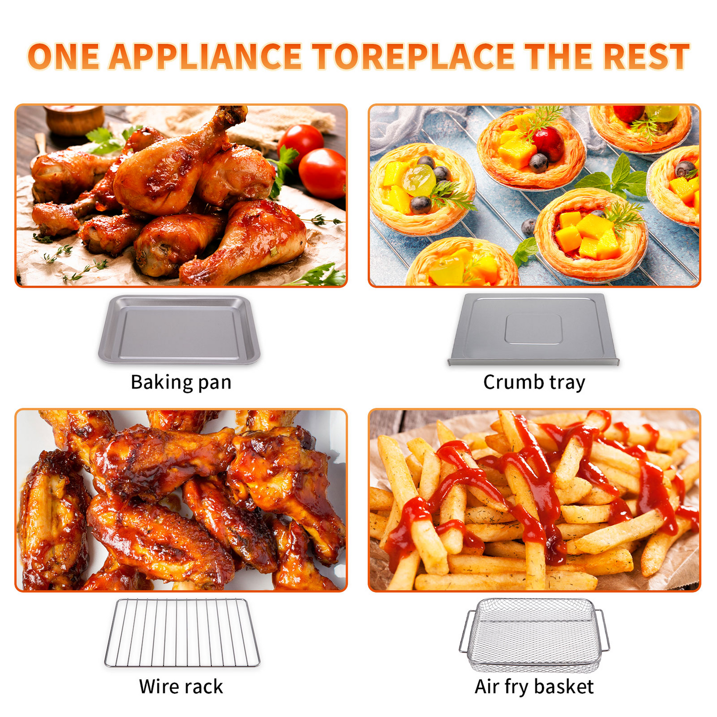 Geek Chef Air Fryer Toaster Oven, 4 Slice Toaster Convection Air Fryer Oven