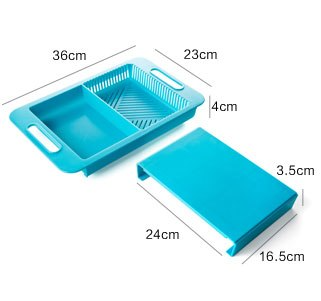 Multi-function Kitchen Cutting Board, Over the Sink Cutting Board with Strainer