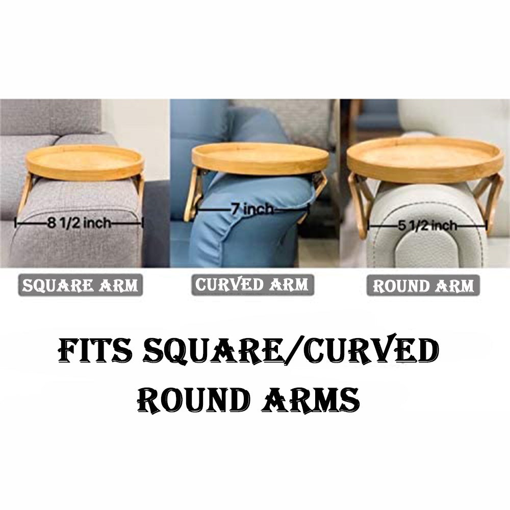 Wooden Armrest Clip-On Table Sofa Organizer