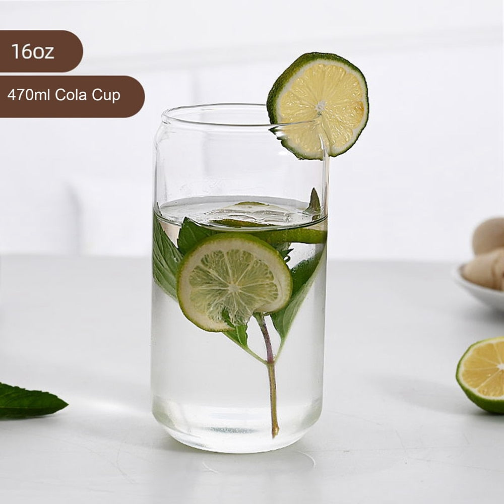 Can Shaped Glass Cups, 16 oz & 18.5 oz, Securely Boxed Gift
