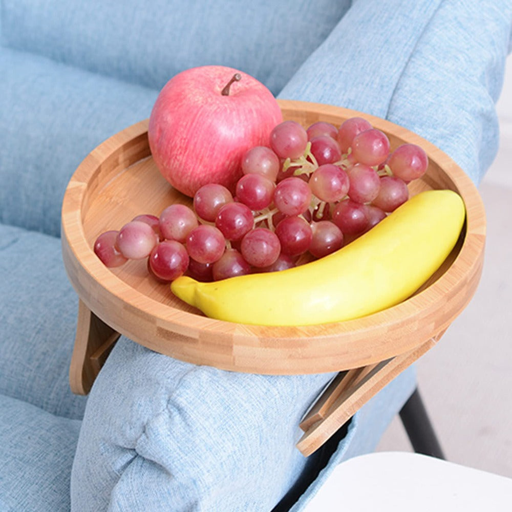 Wooden Armrest Clip-On Table Sofa Organizer