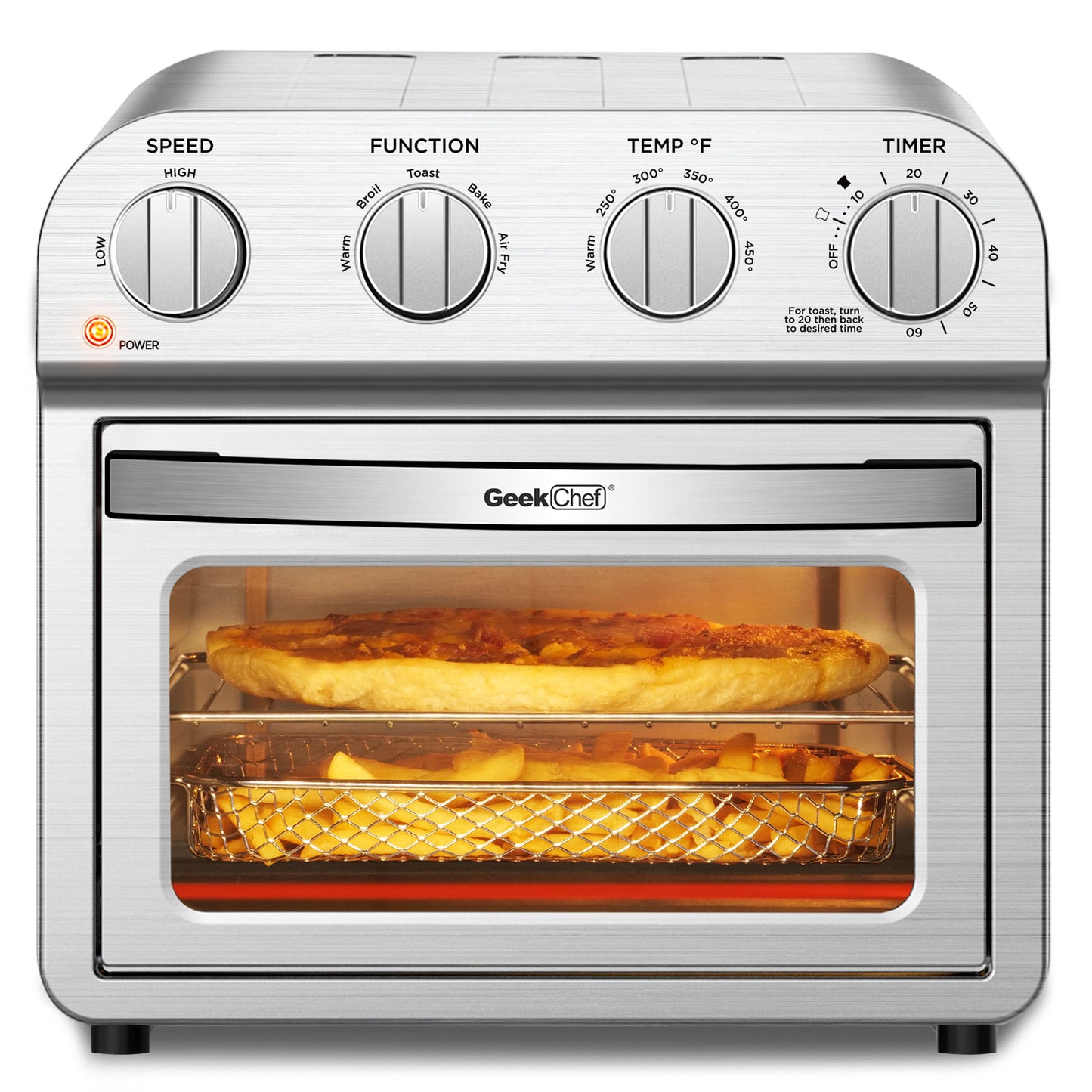 Geek Chef Air Fryer Toaster Oven, 4 Slice Toaster Convection Air Fryer Oven