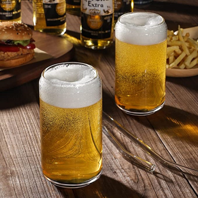 Can Shaped Glass Cups, 16 oz & 18.5 oz, Securely Boxed Gift