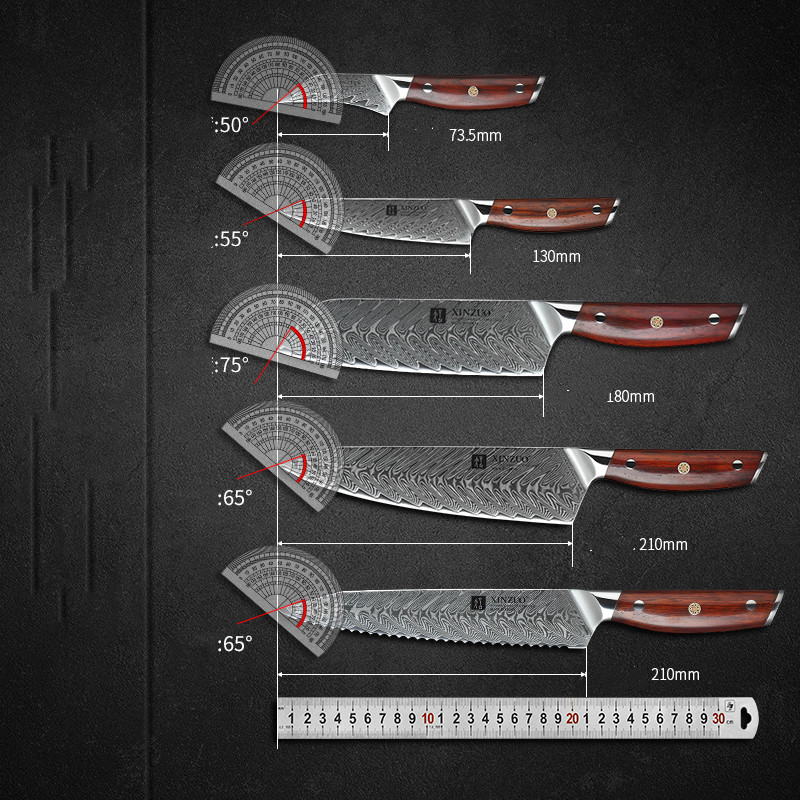 Damascus Kitchen Knife Set