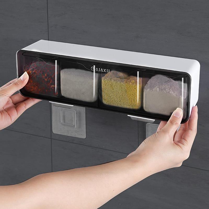 Wall-Mounted Spice Seasoning Jar Rack - VeranCo